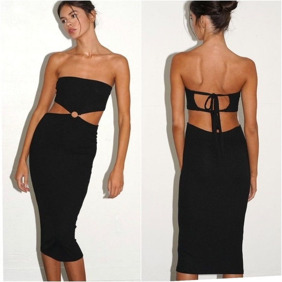 LNA Dresses & Skirts - New! LNA HARLEE STRAPLESS DRESS - BLACK BNWOT